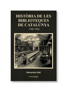 Història de les Biblioteques de Catalunya (1900 - 1936)